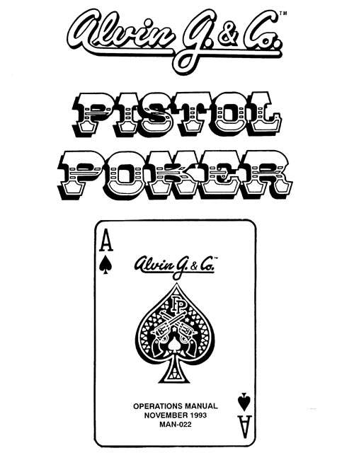 DOC2098 - PISTOL POKER (Alvin G) Manual - Marco Specialties