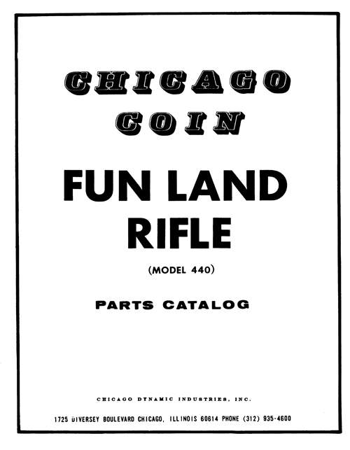 FUN LAND RIFLE (Chicago Coin) Manual & Schematic