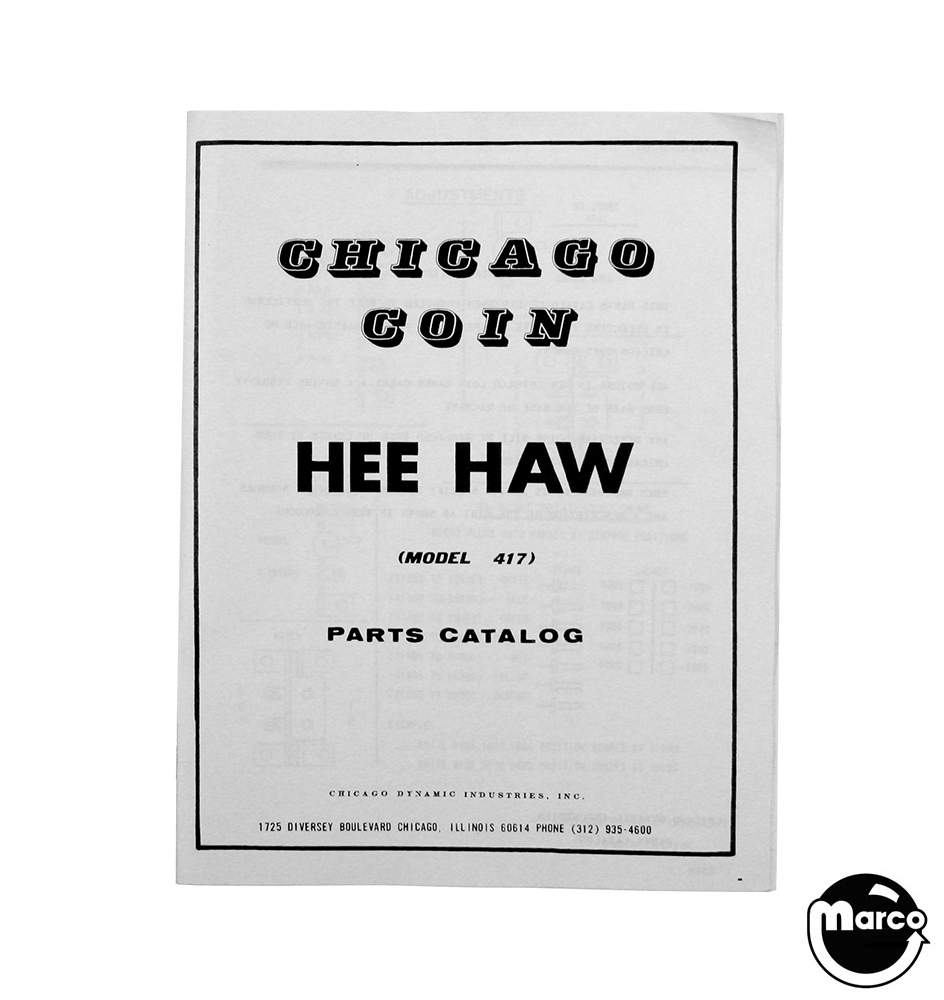 HEE HAW (Chicago Coin) Manual/Schematic