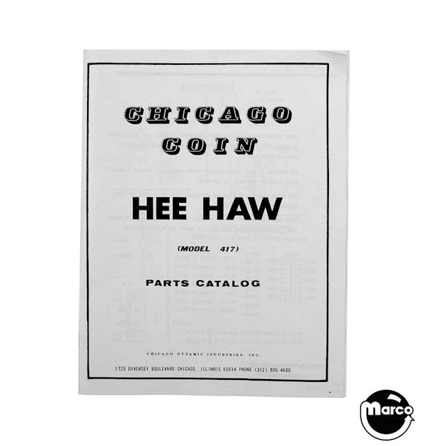 HEE HAW (Chicago Coin) Manual/Schematic