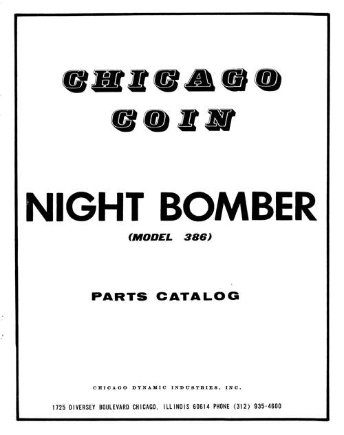 NIGHT BOMBER (Chicago Coin) Manual & Schematic