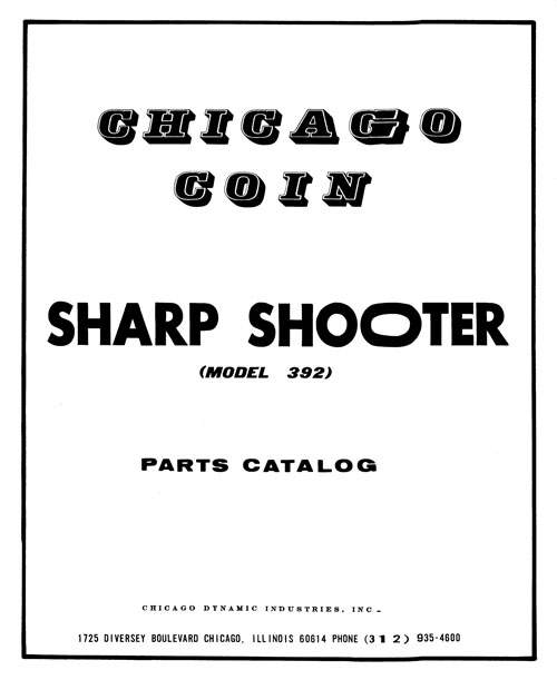 SHARP SHOOTER (Chicago Coin) Man/ Schem.