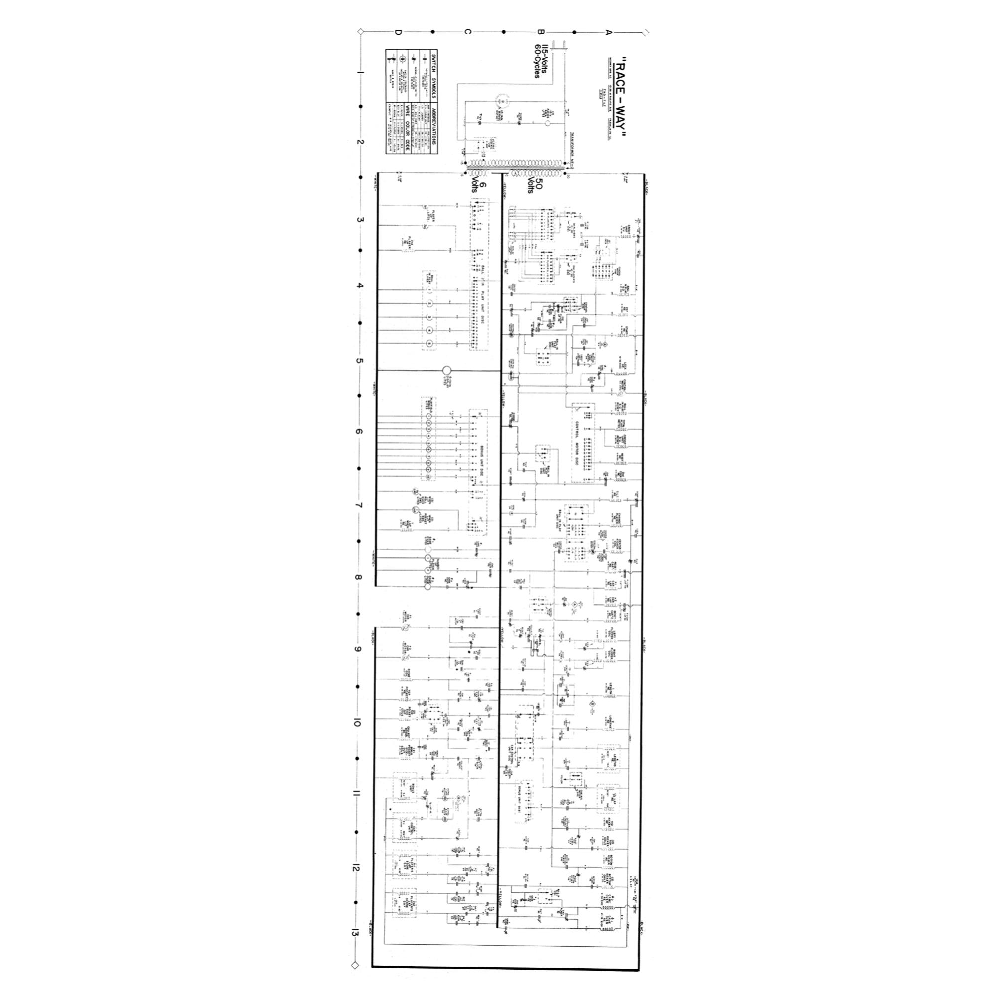 RACE-WAY (Midway) Schematic