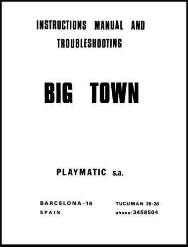 BIG TOWN (Playmatic) Manual & Schematic