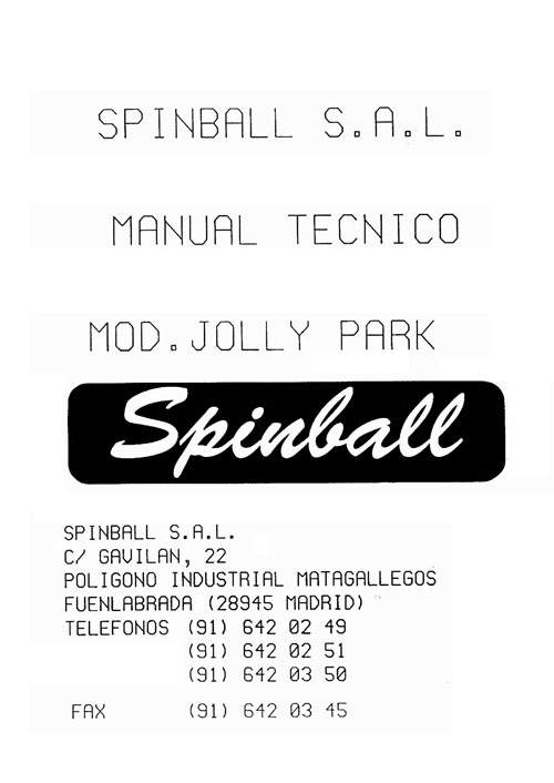 JOLLY PARK (Spinball) Manual