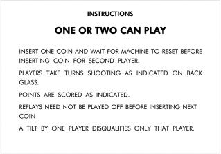 SUN VALLEY (Chicago Coin) Score Cards