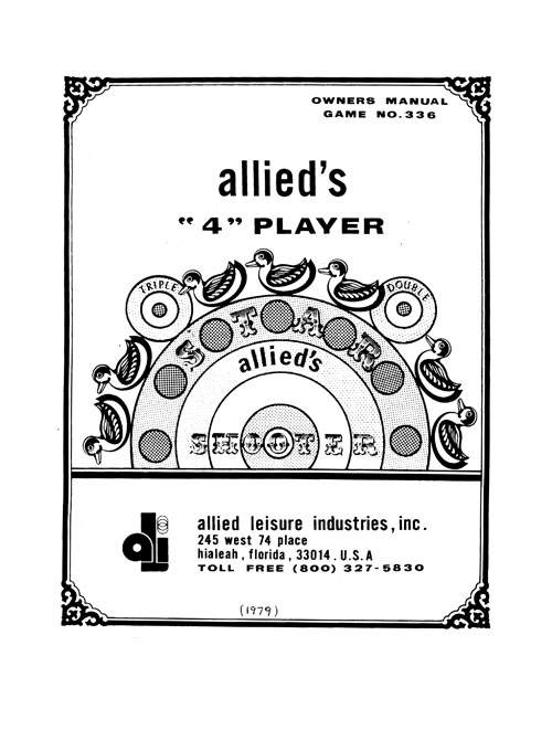 STAR SHOOTER (Allied Leisure) Manual