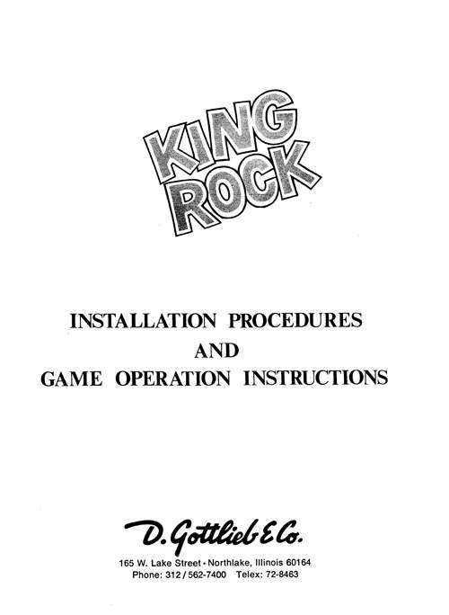 KING ROCK (Gottlieb) Manual & Schematic