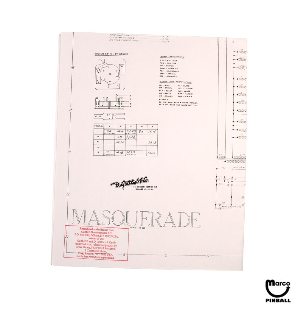 MASQUERADE (Gottlieb) Schematic
