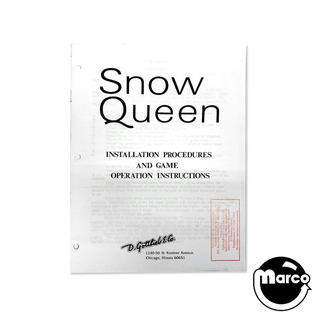 SNOW QUEEN (Gottlieb) Manual/Schematic
