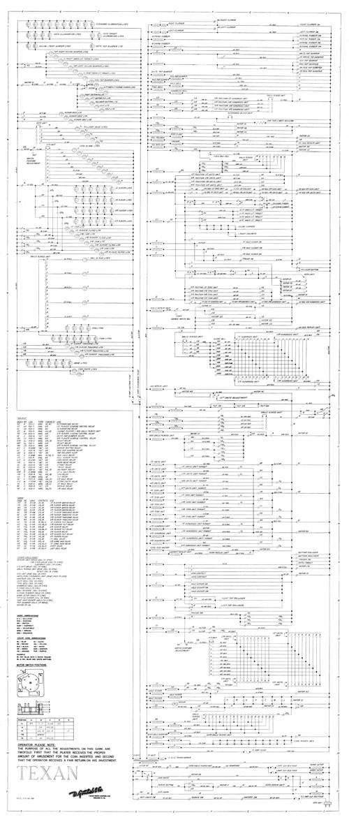 TEXAN (Gottlieb) Schematic