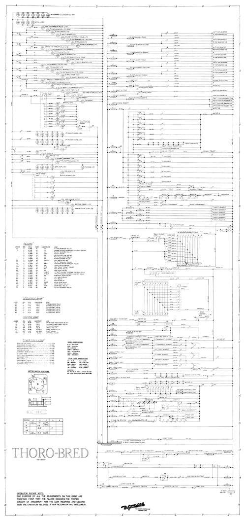 THORO BRED (Gottlieb) Schematic