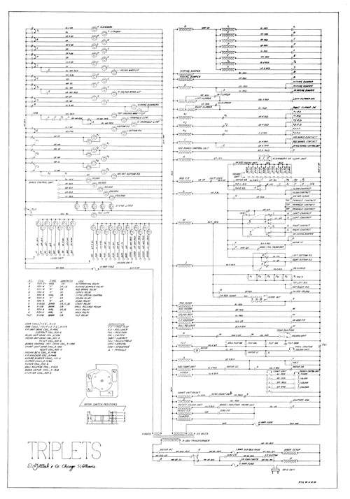TRIPLETS (Gottlieb®) Schematic