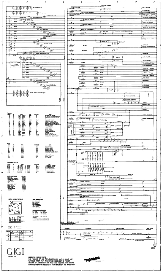 GIGI (Gottlieb) Schematic