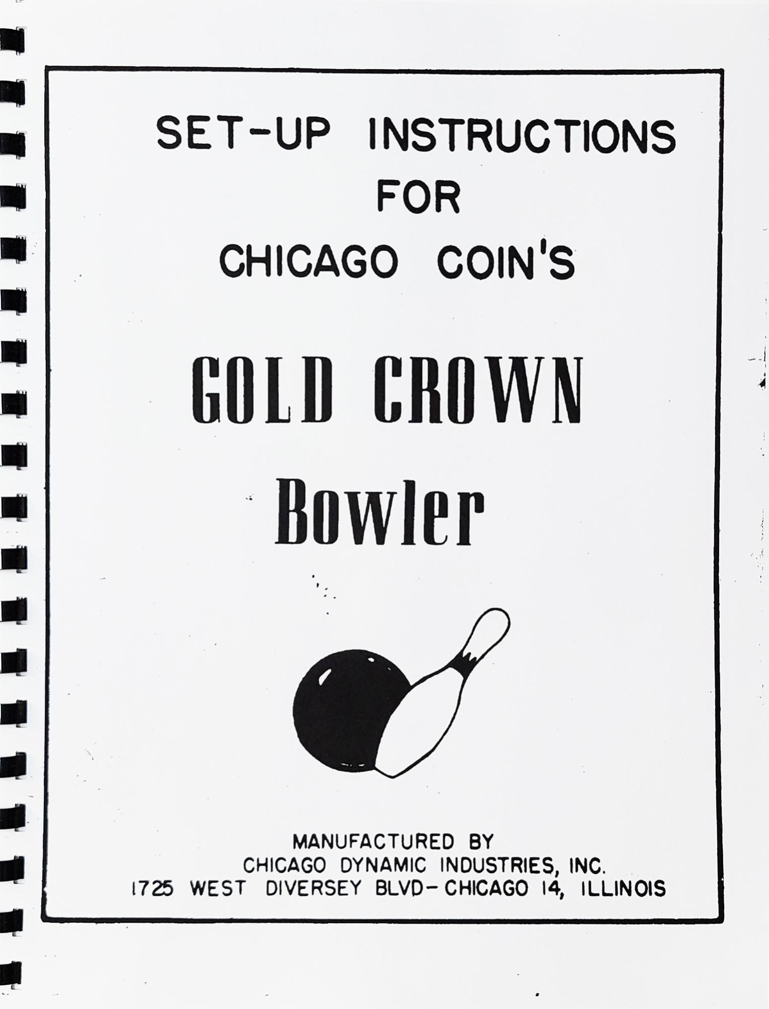 GOLD CROWN BOWLER (CCM) Manual/Schematic
