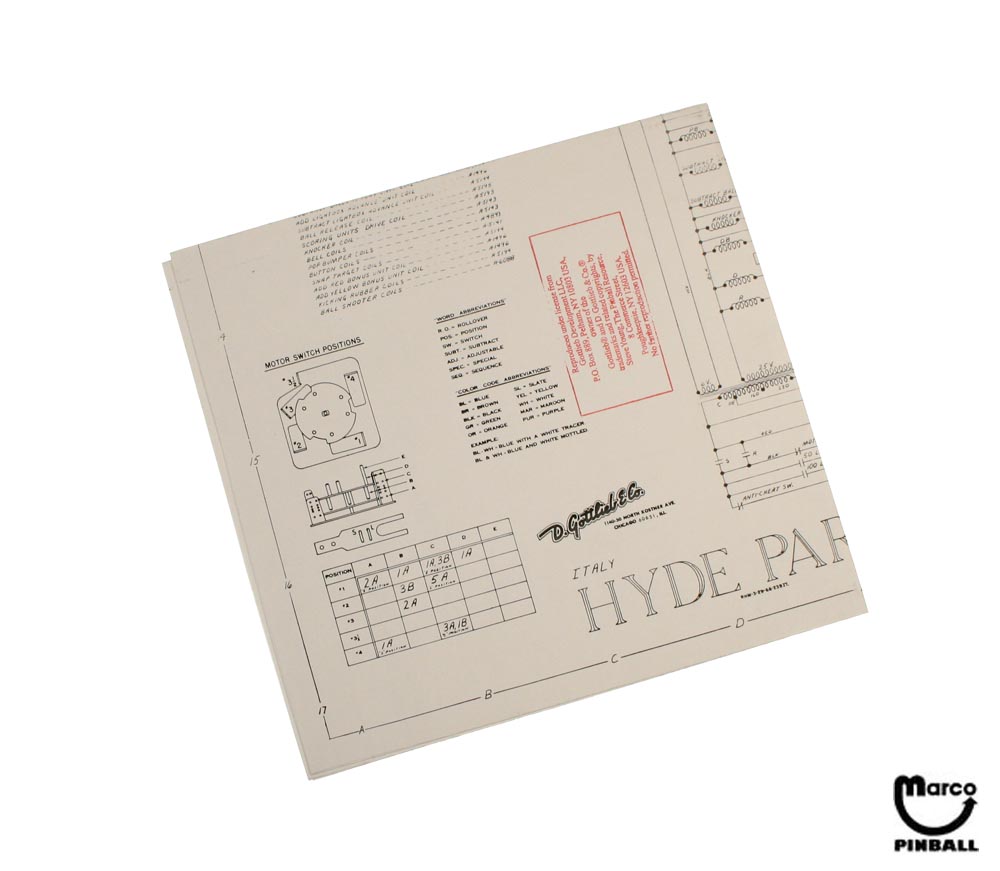 HYDE PARK (Gottlieb) Schematic
