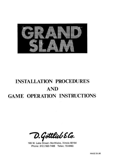 GRAND SLAM (Gottlieb 1972) Manual & Schematic