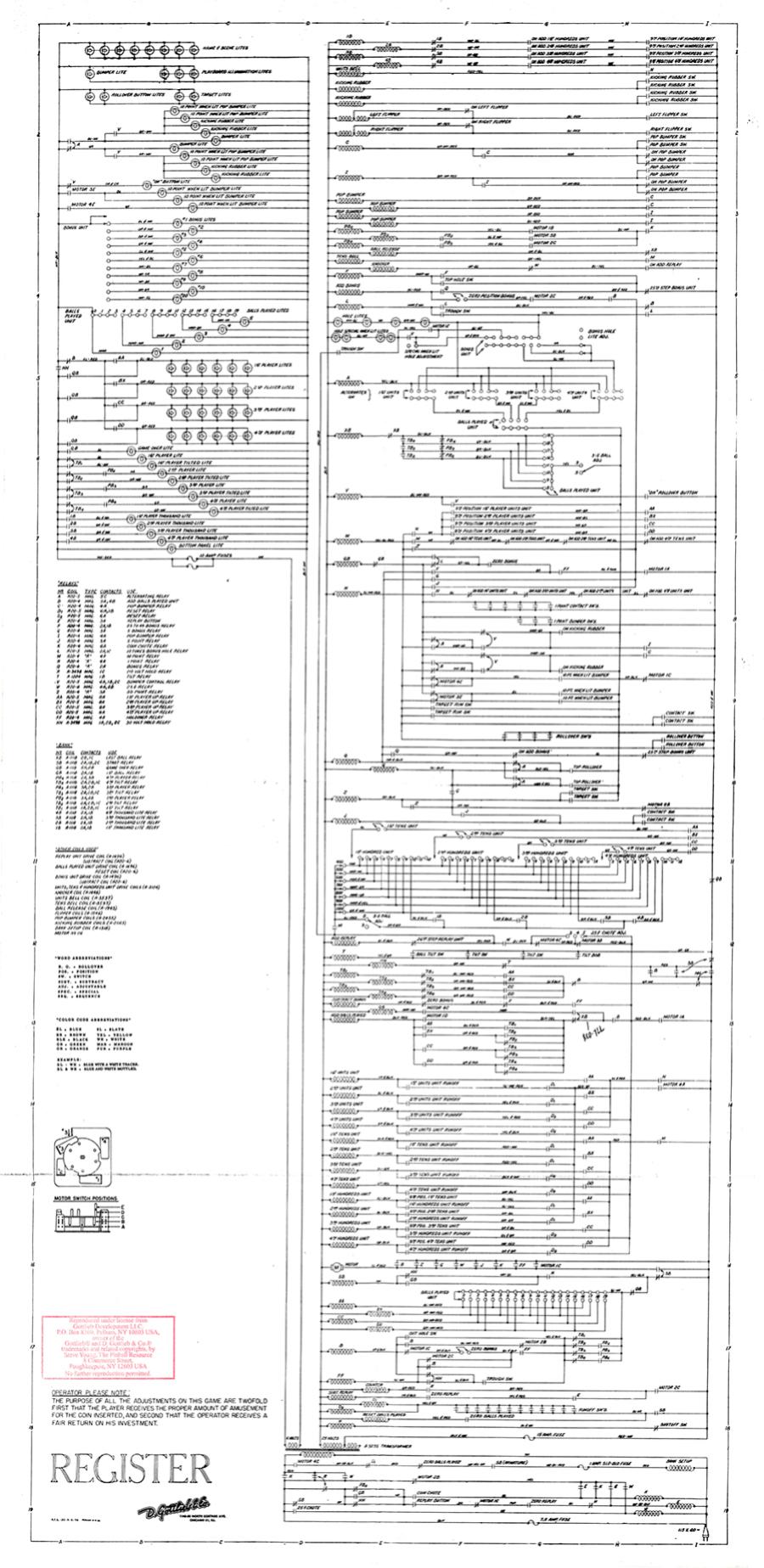 REGISTER (Gottlieb) Schematic