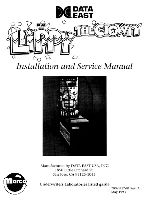 LIPPY THE CLOWN (Data East) Manual