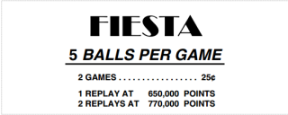 FIESTA (Playmatic) Score Cards (3)