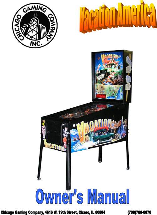 VACATION AMERICA (Chicago Gaming) Manual