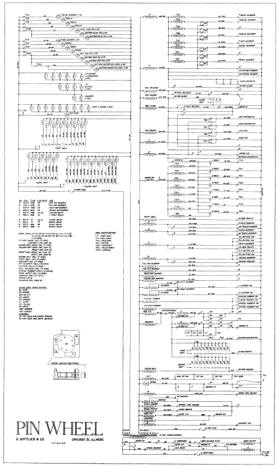 PIN WHEEL (Gottlieb 1953) Schematic