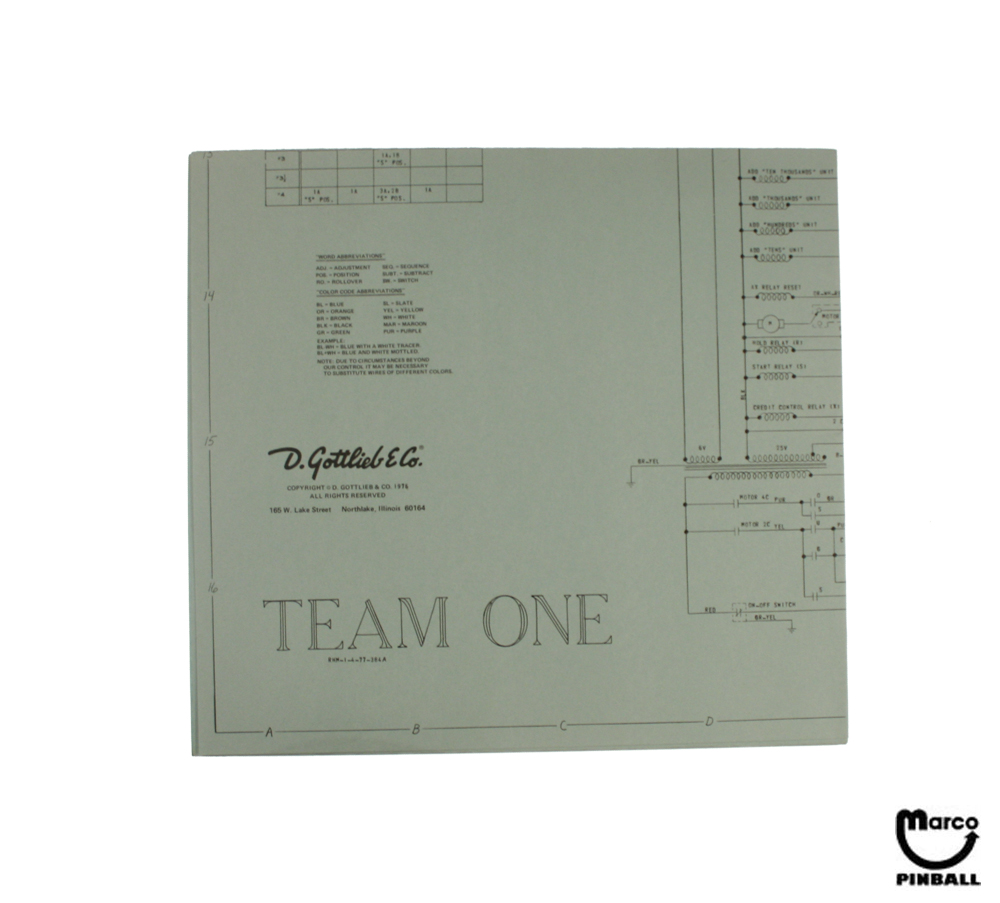 TEAM ONE (Gottlieb) Schematic