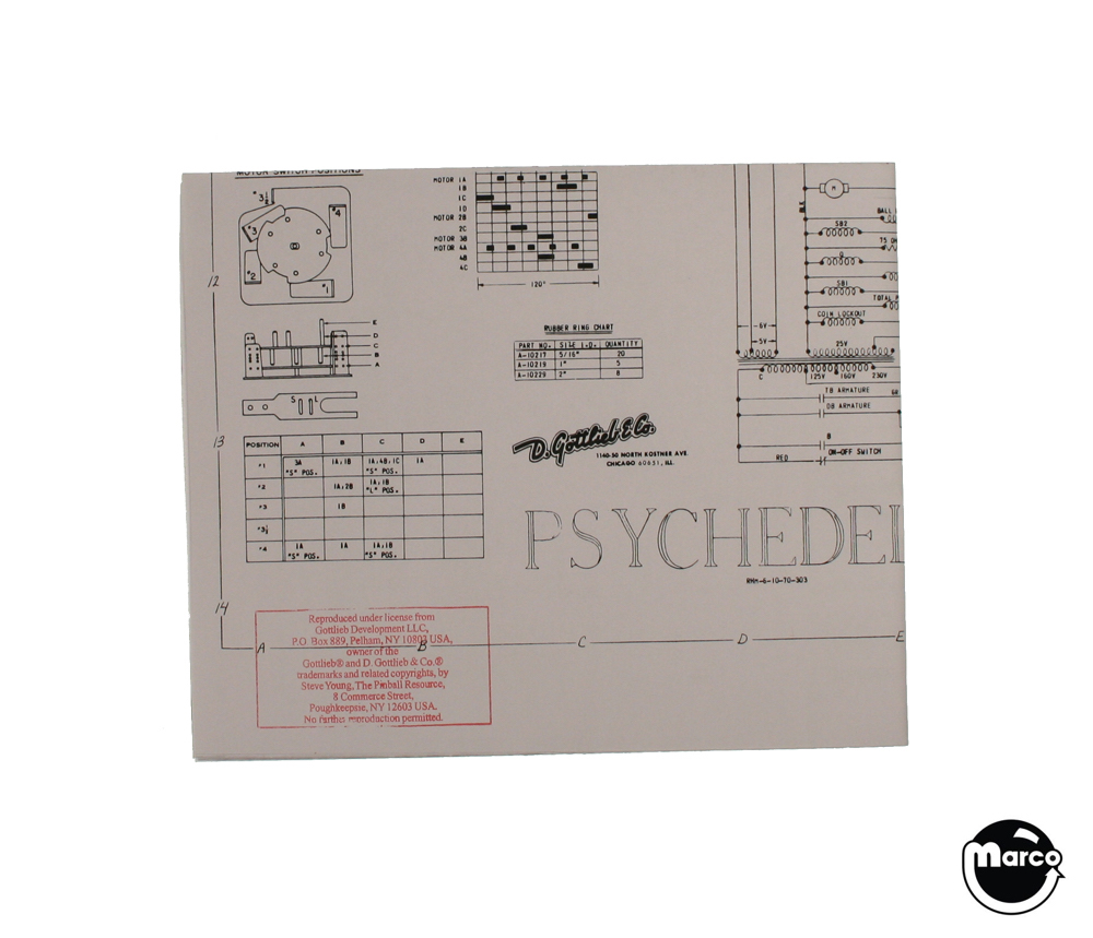 PSYCHEDELIC (Gottlieb) Schematic