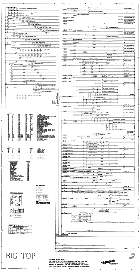 BIG TOP (Gottlieb) Schematic
