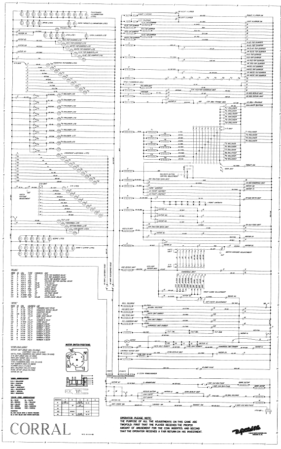 CORRAL (Gottlieb) Schematic