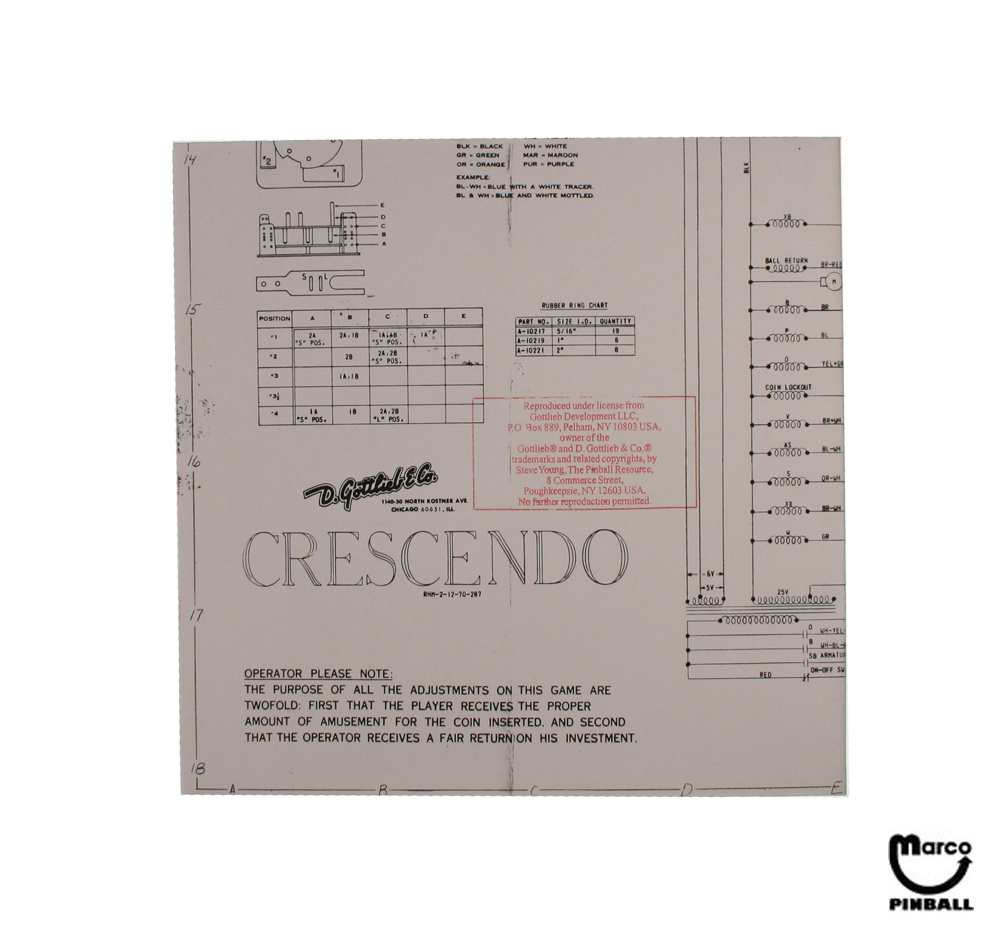 CRESCENDO (Gottlieb) Schematic