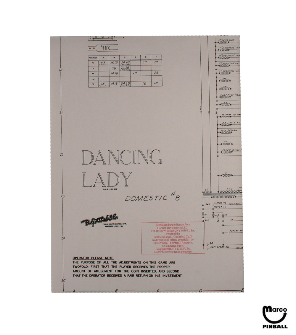 DANCING LADY (Gottlieb) Schematic