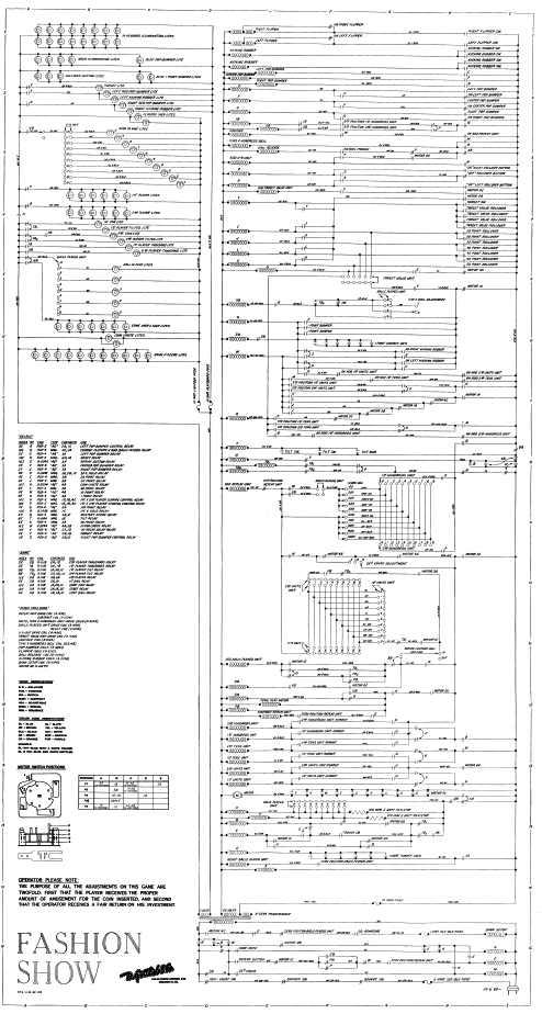 FASHION SHOW (Gottlieb) Schematic