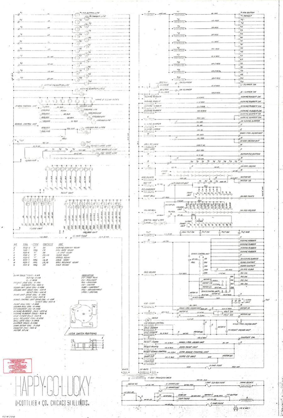 HAPPY GO LUCKY (Gottlieb) Schematic