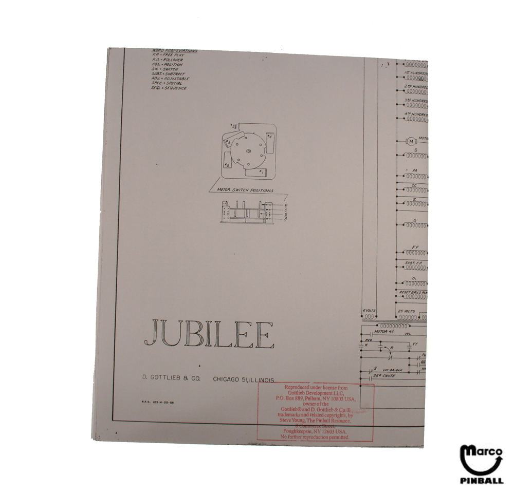 JUBILEE (Gottlieb 1955) Schematic