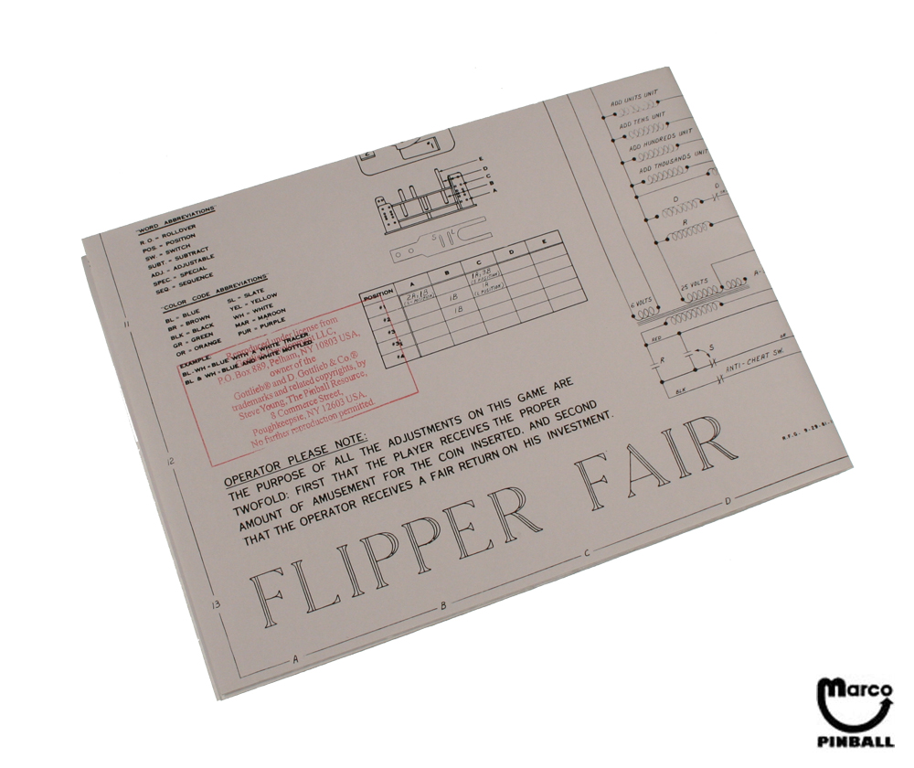 FLIPPER FAIR (Gottlieb) Schematic