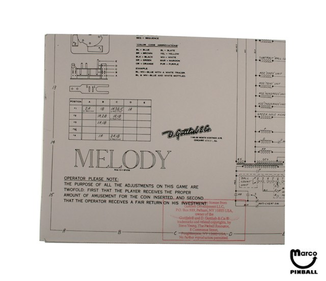 MELODY (Gottlieb) Schematic
