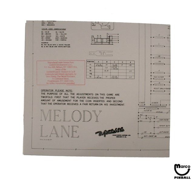 MELODY LANE (Gottlieb) Schematic