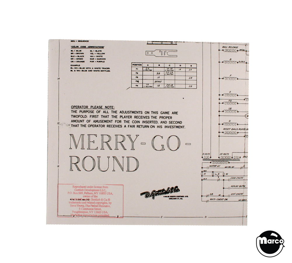 Merry go round .【dot】 DOC2749 - MERRY GO ROUND (Gottlieb) Schematic - Marco