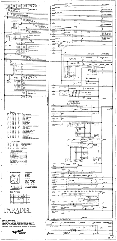 PARADISE (Gottlieb 1965) Schematic