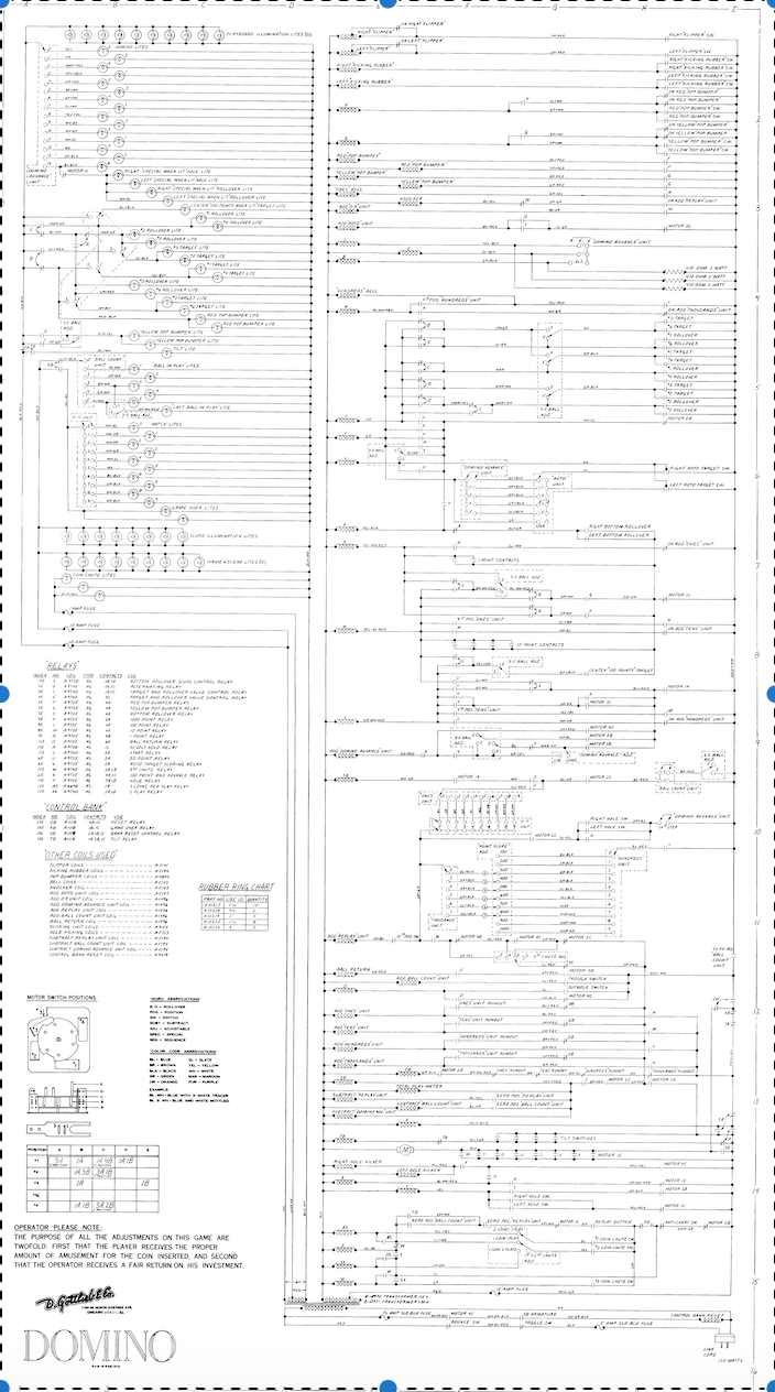 DOMINO (Gottlieb) Schematic