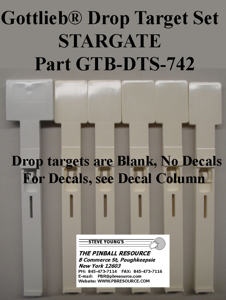 STARGATE (Gottlieb) Drop target set