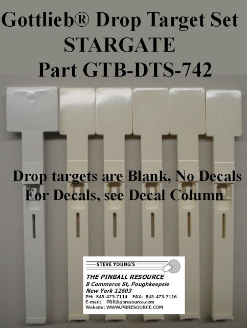 STARGATE (Gottlieb) Drop target set