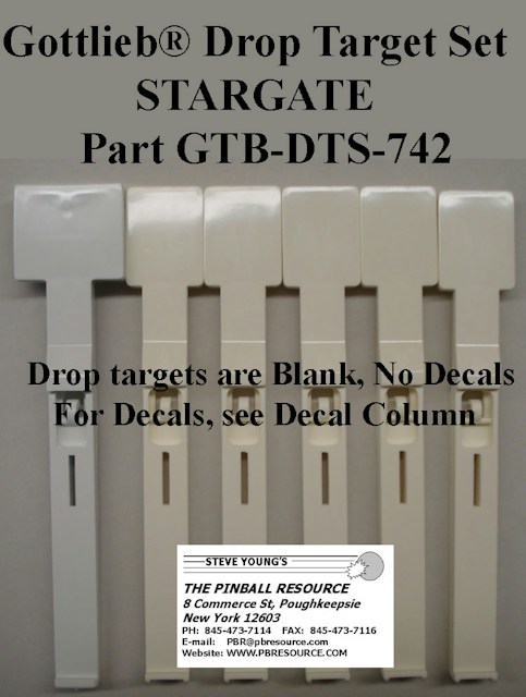 STARGATE (Gottlieb) Drop target set