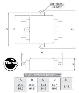 AC Line filter flange mount 05DKAG5