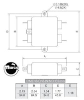 Line filter flange mount