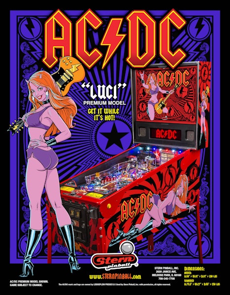 Sticker Déco Pour Flipper ACDC - Autocollant Pour Pincab - Modèle Rock
