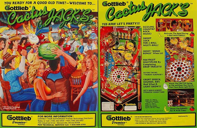 F-CACTUSJACK - CACTUS JACK'S (Gottlieb) Flyer - Marco Specialties Pinball  Parts