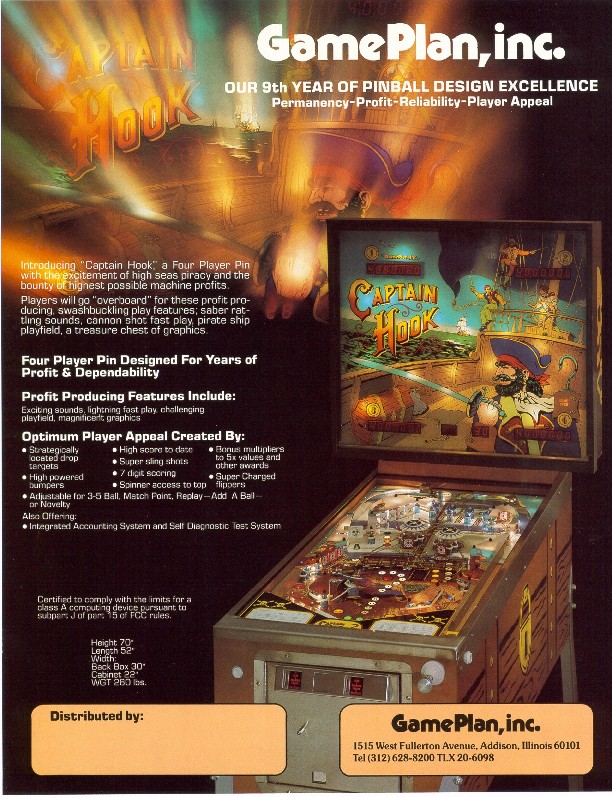 CAPTAIN HOOK (Game Plan) Flyer