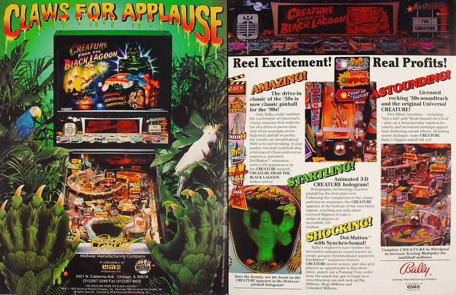 CREATURE BLACK LAGOON (Bally) flyer